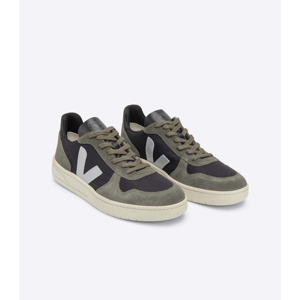 Men's Veja V-10 RIPSTOP Sneakers Black/Grey | ZA 325MQZ